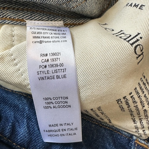 NWT! FRAME Le ITALIAN STRAIGHT JEANS - Picture 7 of 7
